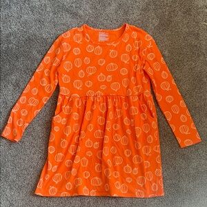 Cat & Jack Vibrant Orange Pumpkin Pattern Dress